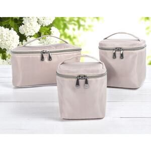 Lug Dolly Short SE & Box Top 2 pc Duo Sand Taupe Minimal Cosmetic Toiletry Case